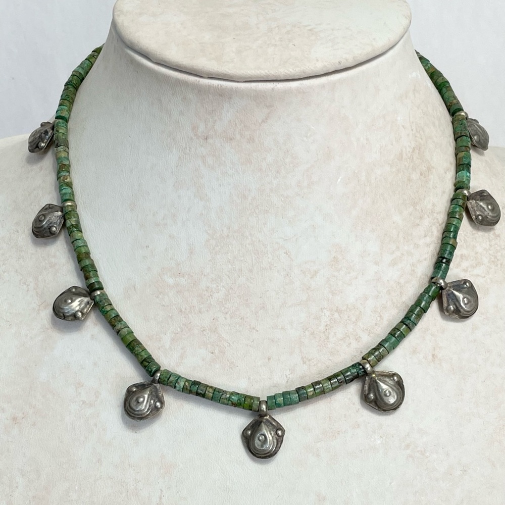 Turquoise and Antique Ethiopian silver necklace